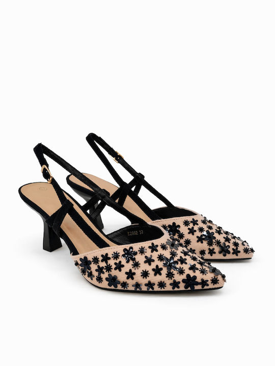 Spitze Zehen Pumps mit Absatzstiletto & Riemen Rosa