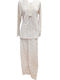 Nina Club Nina Club Damen Schlafanzug Set Ecru-Rose Winter