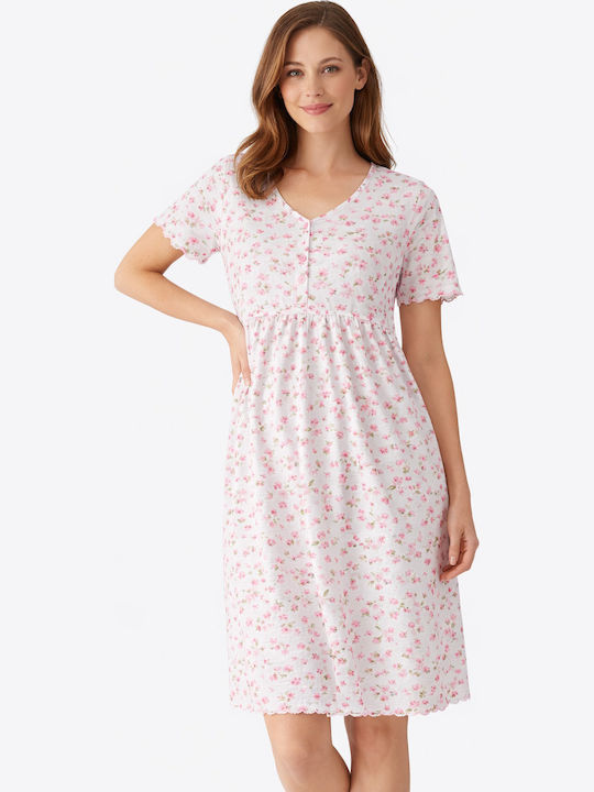Relax Lingerie Summer Cotton Women's Nightgown Pink