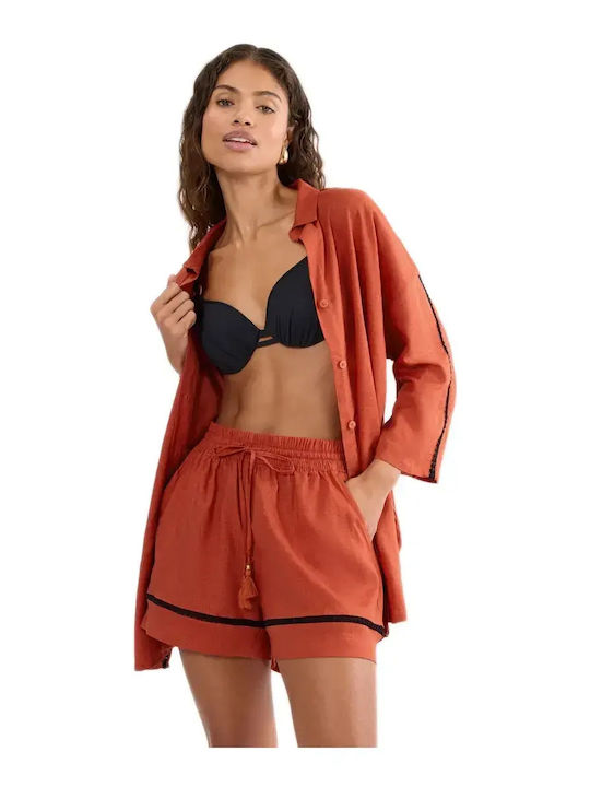 Triumph Καλοκαιρινό Γυναικείο Σορτς Πιτζάμας Haute Orange