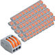 Set 100 Quick Connectors Lever Quick Terminals Electrical Installations 3 Pins Type 222-413 Onuvio