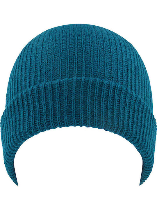 Beanie Unisex Σκούφος Πλεκτός σε Τιρκουάζ χρώμα