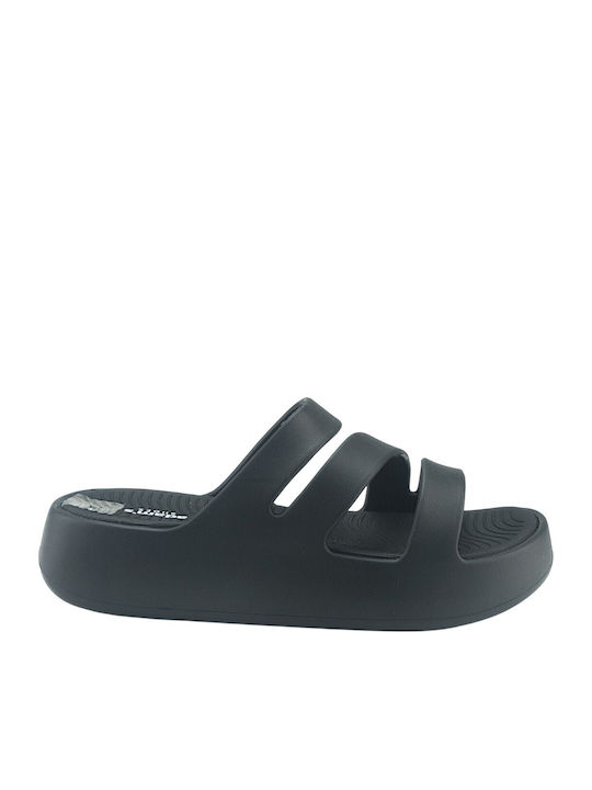 Adam's Shoes Flip Flops in Black Colour