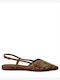 Women's Ballerina Shoes Slingback In Brown Colour