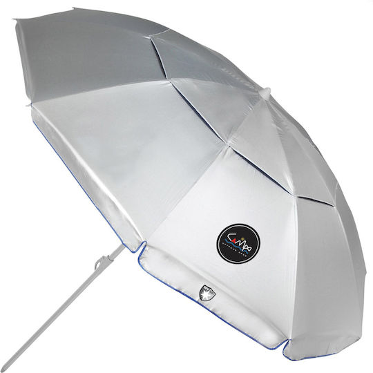 Campo Tropic 200 Folding Beach Umbrella Aluminum Diameter 1.9m with UV Protection and Air Duct Turquoise
