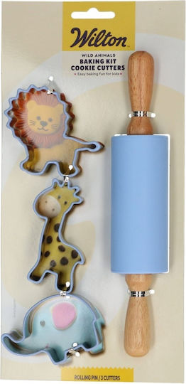 "wild Animals" Cutter Rolling Pin Set Wilton