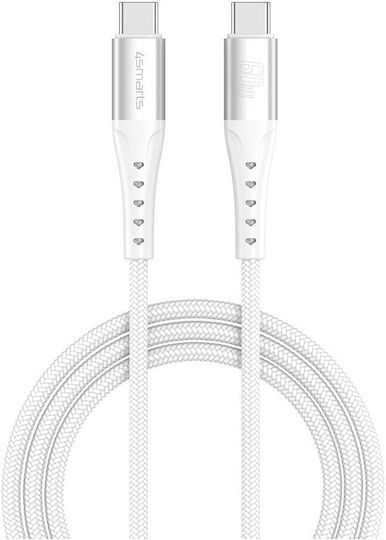 4Smarts USB 2.0 Cable USB-C male - USB-C 60W PD Λευκό 1.5m 541452