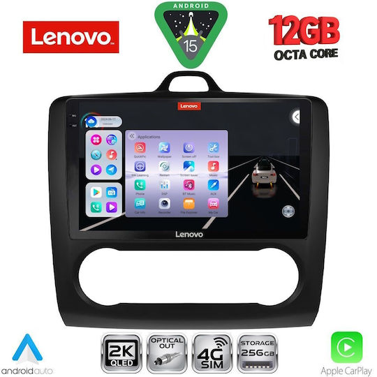 Lenovo Car Audio System for Ford Focus 2005-2012 with Clima (Bluetooth/USB/WiFi/GPS/Apple CarPlay/Android Auto) with 9" Touch Screen