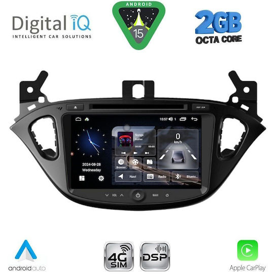 Digital IQ Ηχοσύστημα Αυτοκινήτου για Opel Adam / Corsa 2014-2021 (Bluetooth/USB/WiFi/GPS/Apple-Carplay/Android-Auto) με Οθόνη Αφής 8"