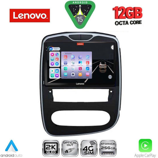 Lenovo Car Audio System for Renault Clio 2016-2019 (Bluetooth/USB/WiFi/GPS/Apple CarPlay/Android Auto) with 10" Touch Screen