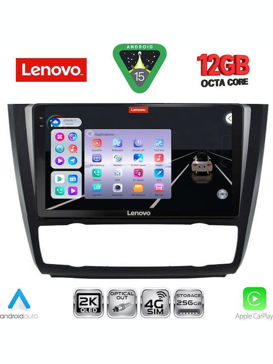 Lenovo Car Audio System for BMW Series 1 2004-2013 with Clima Bluetooth USB WiFi GPS Apple CarPlay Android Auto with 9" Touch Screen