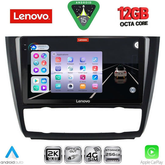Lenovo Car Audio System for BMW Series 1 2004-2013 with Clima Bluetooth USB WiFi GPS Apple CarPlay Android Auto with 9" Touch Screen