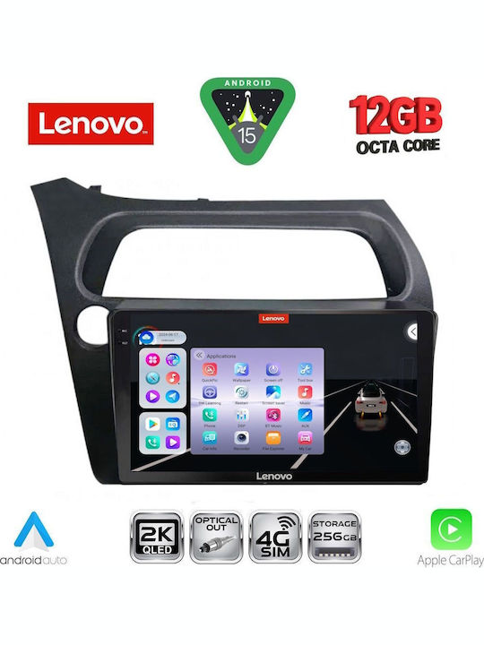 Lenovo Lenovo Auto-Audiosystem für Honda Civic 2006-2012 mit Klima (Bluetooth/USB/Wi-Fi/GPS/Apple CarPlay/Android Auto) mit Touchscreen 9 Zoll SSZ 12189_CPA