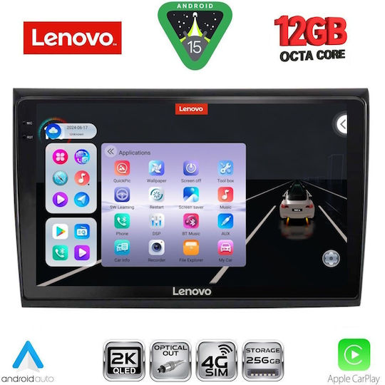Lenovo Car Audio System for Fiat Bravo 2007-2019 (Bluetooth/USB/WiFi/GPS/Apple CarPlay/Android Auto) with 9" Touch Screen