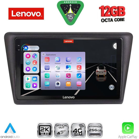 Lenovo Ηχοσύστημα Αυτοκινήτου για Skoda Rapid 2014-2019 με Clima (Bluetooth/USB/WiFi/GPS/Apple-Carplay/Android-Auto) με Οθόνη Αφής 9"