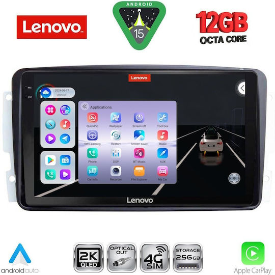 Lenovo Ηχοσύστημα Αυτοκινήτου για Mercedes-Benz CLK Class 2000-2004 (Bluetooth/USB/WiFi/GPS/Apple-Carplay/Android-Auto) με Οθόνη Αφής 9"