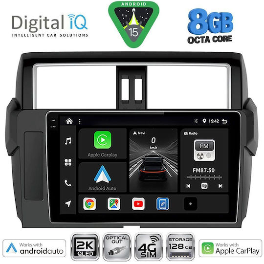 Digital IQ Car Audio System for Toyota Prado 2014-2017 (Bluetooth/USB/WiFi/GPS/Apple CarPlay/Android Auto) with 10" Touch Screen