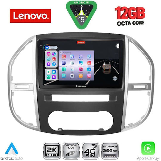 Lenovo Ηχοσύστημα Αυτοκινήτου για Mercedes-Benz Vito / Viano 2015 (Bluetooth/USB/WiFi/GPS/Apple-Carplay/Android-Auto) με Οθόνη Αφής 10"
