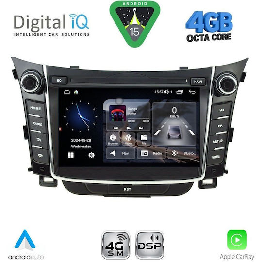 Digital IQ Автомобилна Аудио Система за Hyundai i30 2012-2017 (Bluetooth/USB/Вграден Wi-Fi/GPS/Apple CarPlay/Android Auto) с Touch Screen 7"