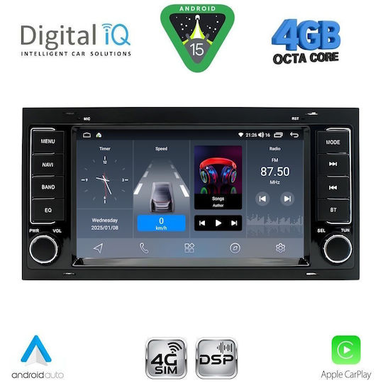 Digital IQ Ηχοσύστημα Αυτοκινήτου για Volkswagen Touareg 2003-2011 (Bluetooth/USB/WiFi/GPS/Apple-Carplay/Android-Auto)