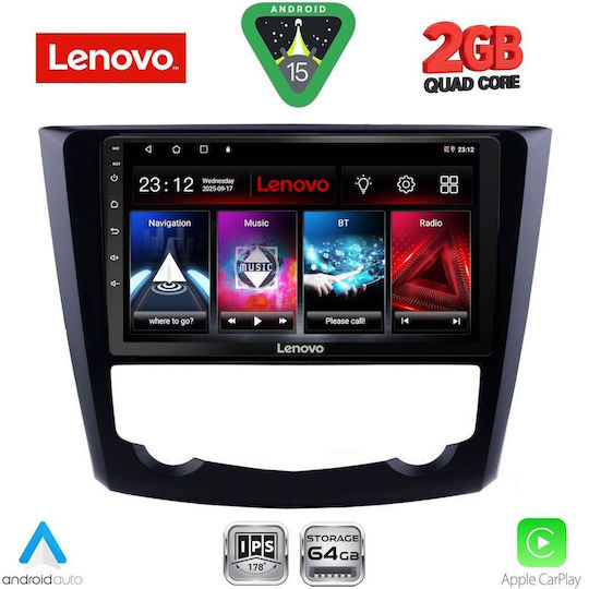 Lenovo Автомобилна Аудио Система за Renault Kadjar 2015-2022 (Bluetooth/USB/Вграден Wi-Fi/GPS/Apple CarPlay/Android Auto) с Touch Screen 9"