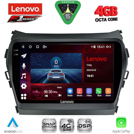 Lenovo Ηχοσύστημα Αυτοκινήτου για Hyundai iX45 / Santa Fe 2013-2017 (Bluetooth/USB/WiFi/GPS/Apple-Carplay/Android-Auto) με Οθόνη Αφής 9"