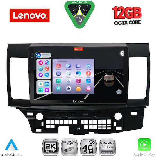 Lenovo Car Audio System for Mitsubishi Lancer 2008-2017 Bluetooth USB WiFi GPS Apple CarPlay Android Auto with 10" Touch Screen