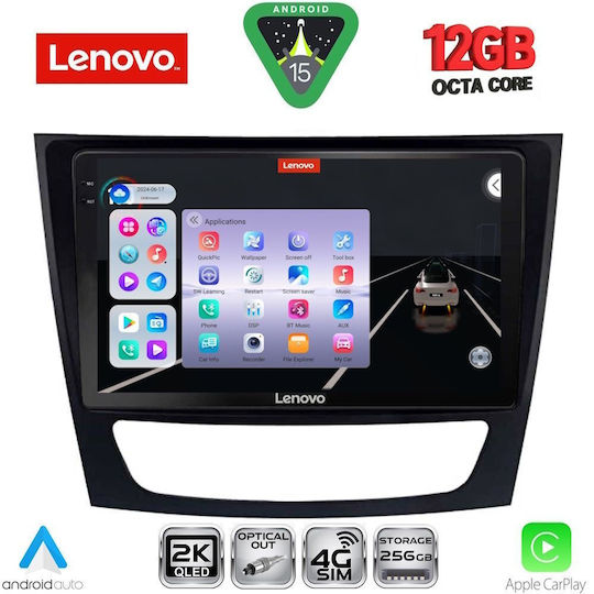 Lenovo Car Audio System for Mercedes-Benz E Class / CLS Class 2003-2009 (Bluetooth/USB/WiFi/GPS/Apple CarPlay/Android Auto) with 9" Touch Screen