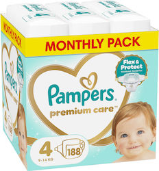 Pampers Premium Care No. 4 για 9-14kg 188τμχ Pampers Premium Care No. 4 για 9-14kg 188τμχ