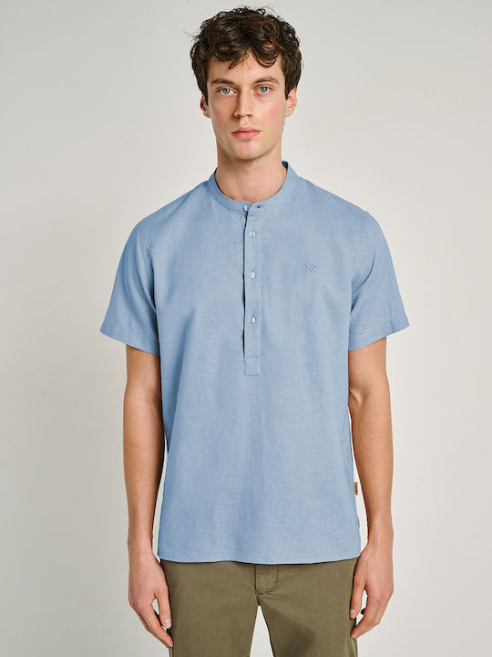 Staff Short Sleeve Linen Shirt Light Blue 61-20...