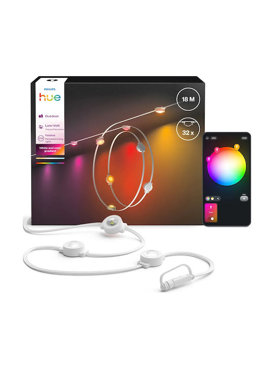 Philips Festavia Wasserdichte Smart Lichterkette Beleuchtung LED 18m