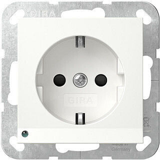 Gira Single Power Socket with Key White