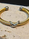 Women's Bracelet with Cross Design Made of Gold Plated Steel