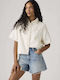 Short Sleeve Women's Denim Shirt Blue