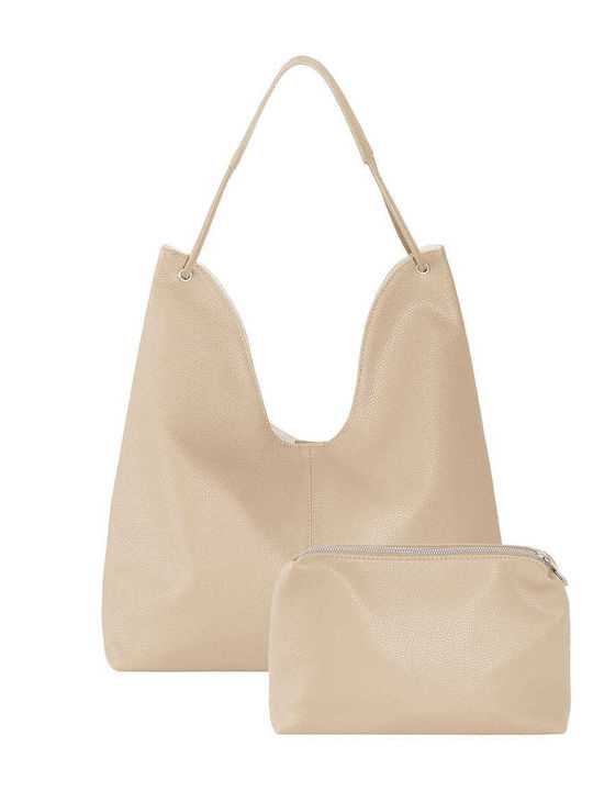 Celestino Women's Shoulder Bag Interior Pouch Beige