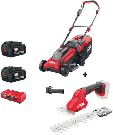 Skil D00517 Σετ Μηχανή Γκαζόν & Ψαλίδι Κλαδέματος Brushless 20V με Μπαταρίες 4Ah