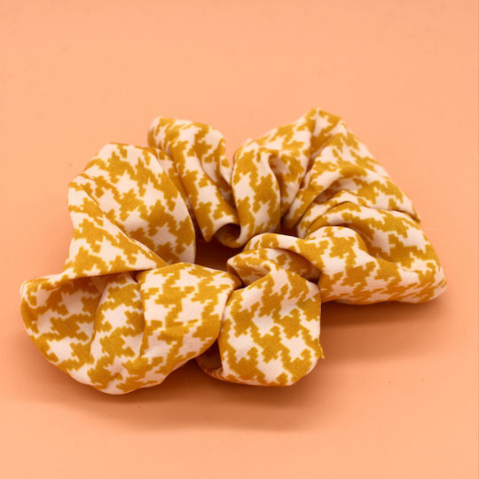 Scrunchies Πιε Ντε Πουλ Λαστιχάκι Μαλλιών Κίτρινο