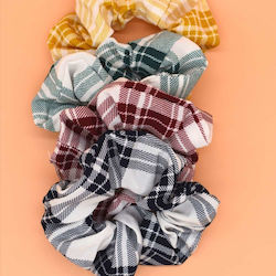 Scrunchies Καρό Λαστιχάκι Μαλλιών Μπλε Σκούρο