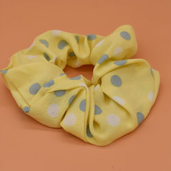 Scrunchies Πουά Λαστιχάκι Μαλλιών Κίτρινο