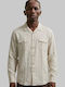Long Sleeve Linen Shirt Beige