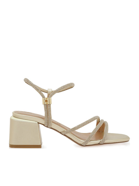 Sandals with Strass Gold W4700319394Z-L.GOLD STRASS WITH M2645-04 Metallic