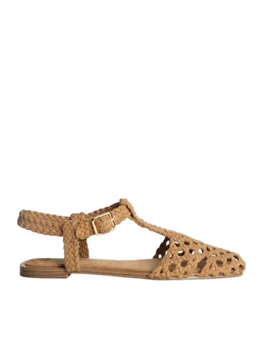 Γυναικείες Μπαλαρίνες Slingback σε Καφέ Χρώμα
