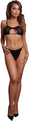 Transparent Bra Opening Le Désir Amour Keyhole Mesh Bra Double Back Straps Adjustable Sliders One Size Black