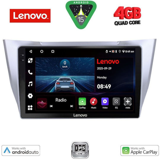 Lenovo Car Audio System for Lexus RX300 2003-2008 Bluetooth USB WiFi GPS Apple CarPlay Android Auto with 10" Touch Screen