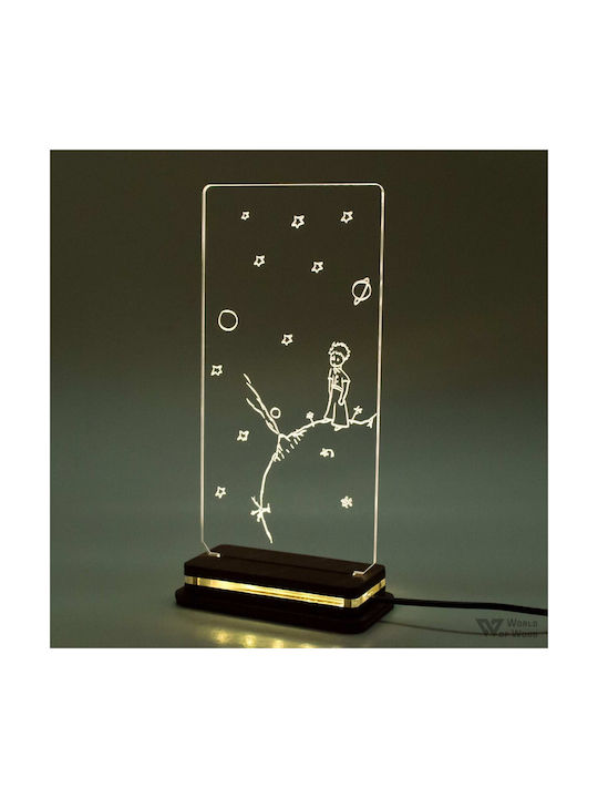 World of Wood Led Kids Decorative Lamp Little Prince White 22x10cm