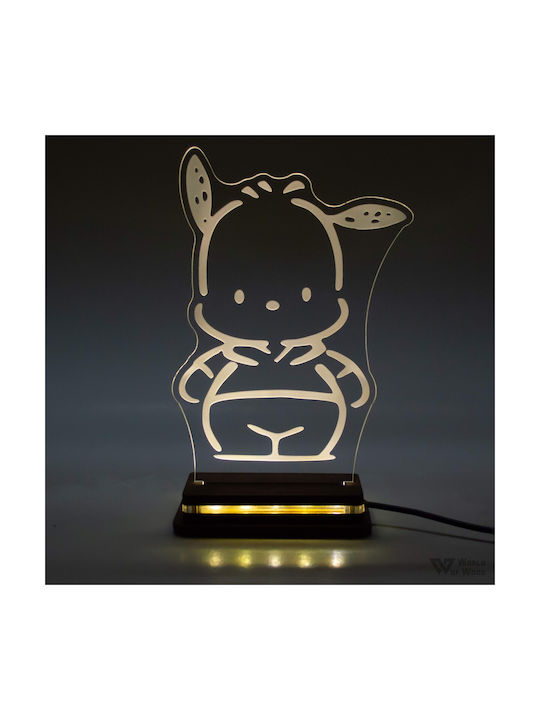 World of Wood Led Kids Decorative Lamp Pochacco White 20x14cm