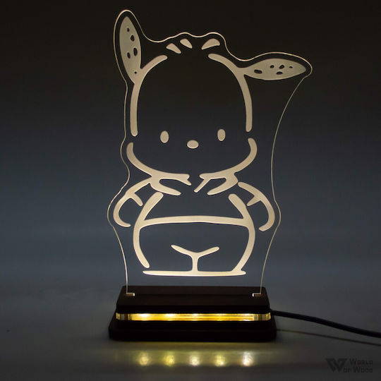 World of Wood LED Детска Декоративна Лампа Pochacco Бяла 20x14cm