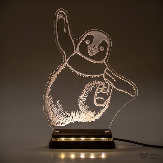 World of Wood LED Детска Декоративна Лампа Happy Feet Бяла 22x16cm