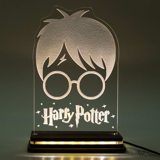 World of Wood LED Kinder Tischlampe Harry Potter Weiß 22x15cm