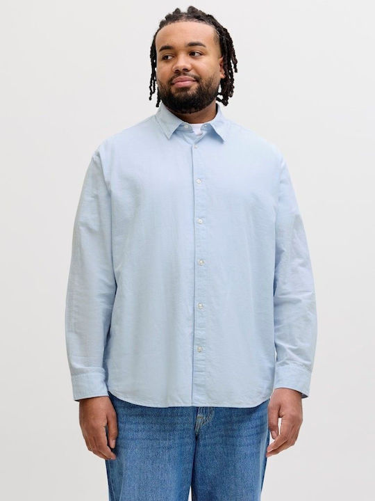 Jack & Jones Μακρυμάνικo Λινό Πουκάμισο Θαλασσί